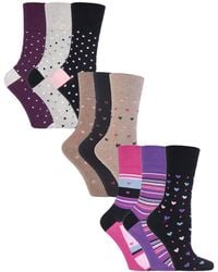 Gentle Grip - 9 Pair Multipack Ladies Cotton Crew Non Elastic Socks - Lyst