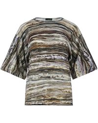Conquista - Oversized T-shirt Met Textuur En Brei-effect - Lyst