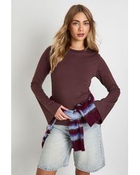Boohoo - Cotton Flare Sleeve Top - Lyst