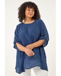 Roman - Curve Buttoned Side Asymmetric Top - Lyst
