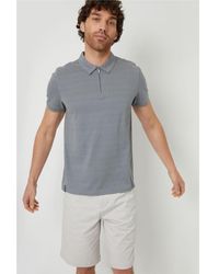 Threadbare - 'Dion' Geometric Print Zip Collar Cotton Jersey Polo Shirt - Lyst
