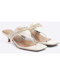 River Island - Heeled Sandals Snaffle Detail Toe Thong Kitten Pu - Lyst