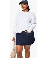 Boohoo - Plus Denim Mini Skirt - Lyst