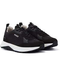 HUGO - Kane Runn Mixed-Material Trainers With Eva Rubber Outsole - Lyst