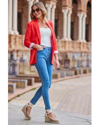 Sosandar - Mid Braid-Detail Skinny Jeans - Lyst