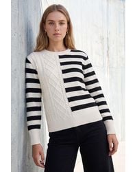 Roman - Cable Stripe Knit Jumper - Lyst
