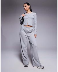 ASOS - Co-Ord Ribbed Wide Leg Joggers - Lyst