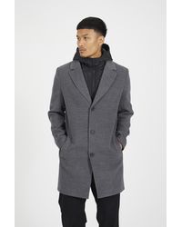 Brave Soul - Single Breasted Double Layer Hooded Overcoat - Lyst