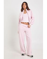 Boohoo - Deep Hem Zip Through 3 Piece Straight Leg Tracksuit - Lyst