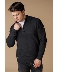 Firetrap - Cotton Rich Textured Half Zip Jumper - Lyst