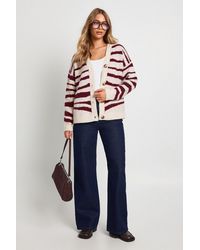 Boohoo - Printed Knit Oversized Boyfriend Cardigan - Lyst