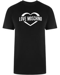Moschino - Love Bold Heart Logo T-Shirt Cotton - Lyst