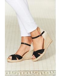Sosandar - Piper Suede Ankle Strap Mid Wedge Espadrille - Lyst