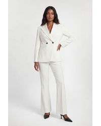 Karen Millen - Petite Compact Stretch Satin Side Tailored Straight Leg Trouser - Lyst