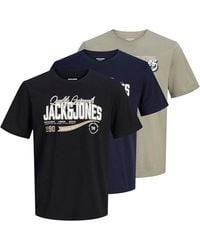 Jack & Jones - 3-Pack T-Shirts Short Sleeve O-Neck - Lyst