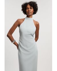 Karen Millen - Soft Tailored Halter Neck Open Back Maxi Dress - Lyst