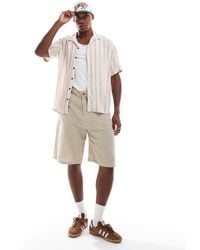 JJ Rebel - Revere Collar Short Sleeve Shirt With Stripe - Lyst