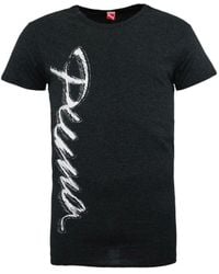 PUMA - Oversize Short Sleeved T-Shirt Graphic Tee Charcoal 822354 02 S - Lyst