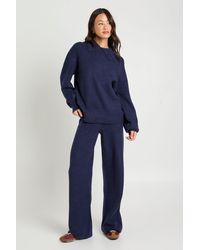Boohoo - Tall Chunky Knit Collar Detail Oversized Jumper And Wide Leg Trouser Co-Ord - Lyst