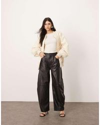 ARRANGE - Sydney Leather High Waisted Barrel Trouser - Lyst