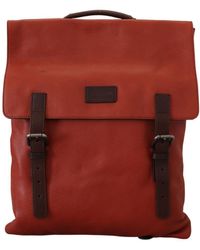 Dolce & Gabbana - Orange Leather Logo Plaque Backpack Bag Calf Leather - Lyst