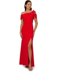 Adrianna Papell - Asymmetrical Knit Crepe Gown - Lyst