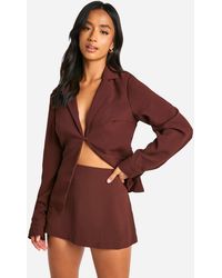 Boohoo - Petite Crepe Mini Skirt - Lyst