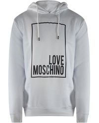 Moschino - Love Box Logo Hoodie Cotton - Lyst