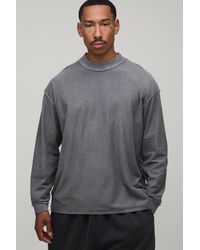 BoohooMAN - Oversized Washed Exposed Seams Long Sleeve T-Shirt - Lyst