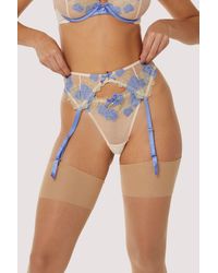 Playful Promises - Rayne And Satin Floral Embroide Suspender - Lyst