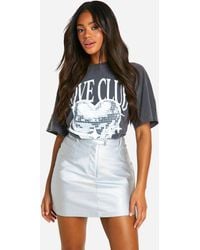 Boohoo - High Waisted Iridescent Mini Skirt - Lyst