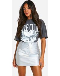 Boohoo - High Waisted Iridescent Mini Skirt - Lyst