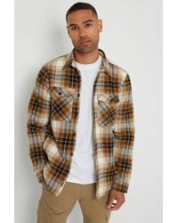 Threadbare - 'France' Borg Lined Check Shacket - Lyst