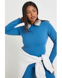Boohoo - Plus Supersoft Seam Detail Long Sleeve Top - Lyst
