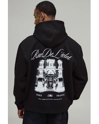 BoohooMAN - Oversized Paris Graphic Hoodie Cotton - Lyst