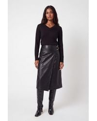Karen Millen - Forever Viscose Blend Knitted Stitch Detail V Neck Long Sleeve Jumper - Lyst