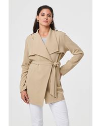 Izabel London - Self Tie Thigh Length Lightweight Coat - Lyst