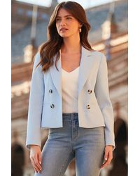 Sosandar - Pastel Cropped Tailored Blazer - Lyst