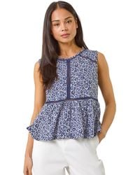 Roman - Petite Floral Print Trim Vest Top - Lyst