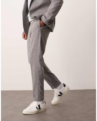 ASOS - Tapered Suit Trousers With Wool - Lyst