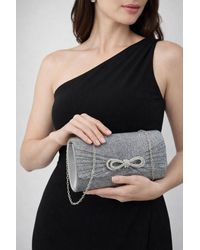 SVNX - Metallic Clutch With Diamante Bow - Lyst