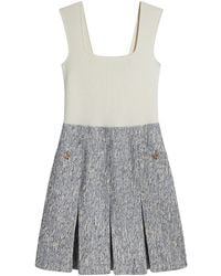 Ted Baker - Vulpam Sleeveless Knit Bodice Boucle Dress - Lyst