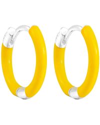 SEOL + GOLD - Sterling Neon Enamel Hoops - Lyst