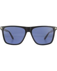 Tom Ford - Zonnebril Fletcher Ft0832 01v Glanzend Zwart Blauw - Lyst