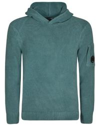C.P. Company - Chenille Shaded Spruce Cotton Pullover Hoodie - Lyst