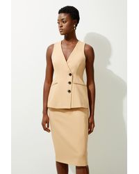 Karen Millen - Tailored Side Split Midi Pencil Skirt - Lyst