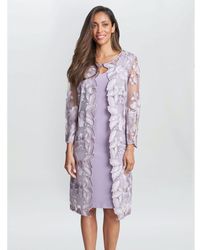 Gina Bacconi - Savoy Embroidered Lace Mock Jacket With Jersey Dress - Lyst