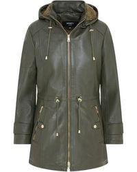 Infinity Leather - Parka Removable Borg Hooded Trench Coat - Lyst