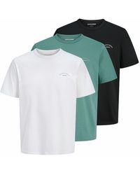 Jack & Jones - Jj 3 Pack T-Shirts Crew Neck Organic Cotton Regular - Lyst