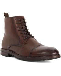 Dune - Matias Wf Wide Fit Toe Cap Detail Leather Ankle Boot - Lyst